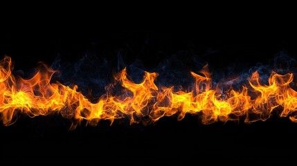 Fototapeta premium Fire flames on black background 
