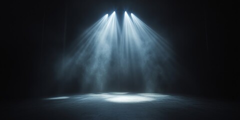 the illuminating rays of light from spotlights creating an artistic atmosphere