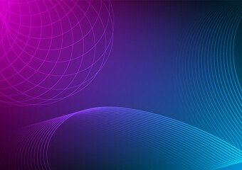 Fototapeta premium Abstract wave technology background. Digital line futuristic internet online concept. Design for futuristic, fiber optic, wave, telecoms, digital, internet, online, network.