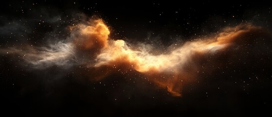 Fototapeta premium a mesmerizing view of a cosmic nebula in the night sky, filled with vibrant colors and celestial particles. It creates a sense of awe and wonder