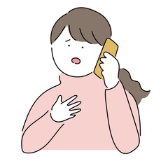 電話する女性_困り事