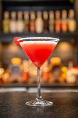 alcohol at the bar