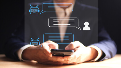 AI Chatbot, Artificial Intelligence, digital chatbot, robot, application, conversation assistant...