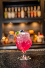 alcohol at the bar
