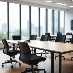 Modern Empty Conference Room with City View