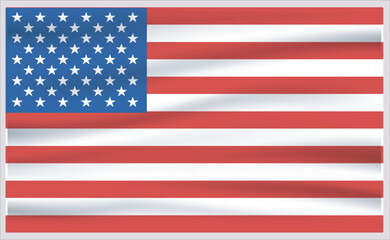 Fototapeta premium USA official flag vector with standard size and proportion. National flag emblem with accurate size and colors.