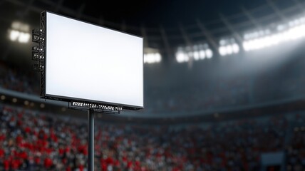 Enthusiastic Sports Fan Watching a Massive Stadium Screen