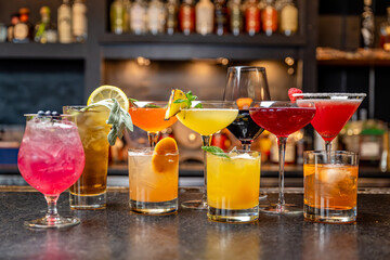 alcohol at the bar