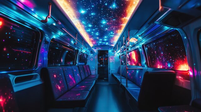 Space exploration-themed bus Stock photo --ar 16:9 --quality 2 --style raw --v 6.1 Job ID: 27ad55c9-e4c3-482f-9cce-4a9d4004d6d7 - Powered by Adobe