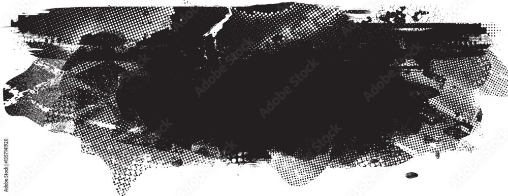 Aufkleber Grunge textured banner with rough edges. Speckled texture. Overlay grunge texture . Simply place texture over any object to create grunge effect . Banner with scratched surface for your design. 
