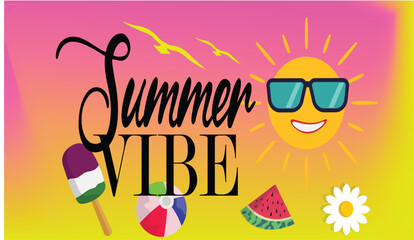 Summer vibe vector template