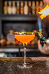 alcohol at the bar