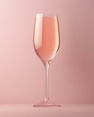 A beautifully styled glass of pink beverage stands elegantly against a soft pastel background, perfect for capturing the essence of refreshing drinks and sophisticated dining.