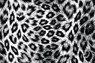 Black and White Leopard Pattern Seamless Vector
