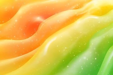 Abstract green, yellow, and orange gradient background with a blurred texture.