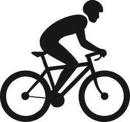 Silhouette of a person cycling
