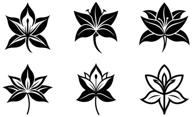 Elegant Lily Flower Logo Icons Collection design
