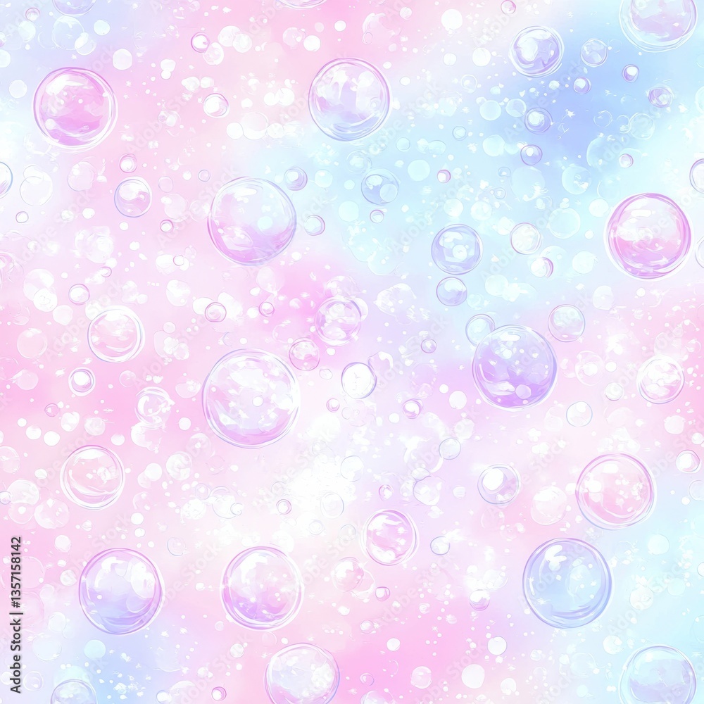 Aufkleber Delicate bubbles floating over a smooth gradient background with pastel colors in a dreamy underwater atmosphere Generative AI