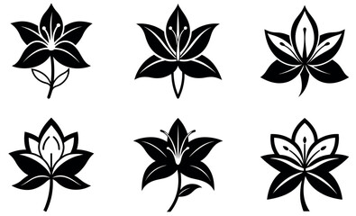 Elegant Lily Flower Logo Icons Collection design