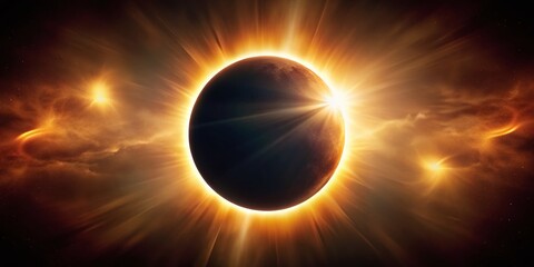 Obraz premium Dramatic Solar Eclipse Photography: Celestial Event Captured on Film
