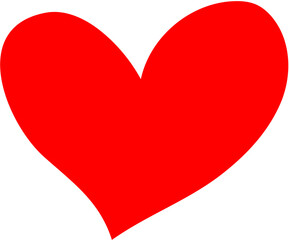 Simple Single Heart , Design elements for Valentine's day. Vector illustration heart shapes. Isolated on white background