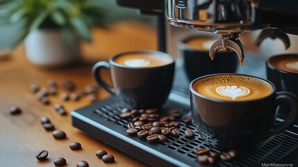 stylish coffee maker brewing fresh coffee in an aesthetic setup

