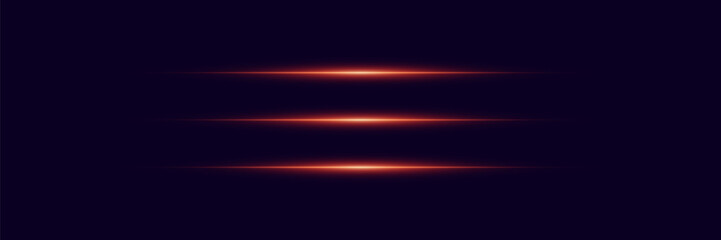 Red light lines of light, horizontal beam flash.
