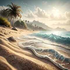 blurred background of a beach