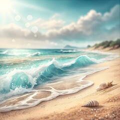 blurred background of a beach