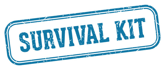 survival kit stamp. survival kit rectangular stamp on white background