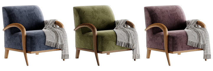 Armchair on white background, Interior element