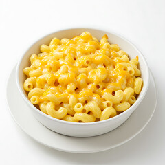 Creamy Macaroni and Cheese on White Background