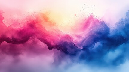 Naklejka premium Watercolor painting effect with a smooth transition of vibrant colors