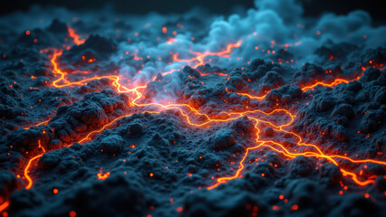 Watchful sentinel atop a fiery landscape.