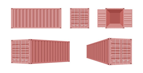 Set of shipping containers for storing things. © 4zevar