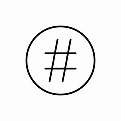 Hashtag number sign social icon vector sign