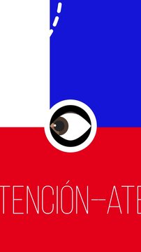 texto antencion con un ojito para redes