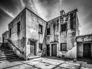 Black and White Urban Decay: Abstract Architectural Details in Simple Geometric Shapes