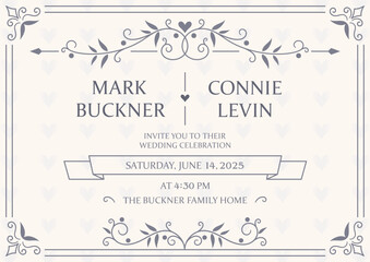 Wedding certificate decorative invitation card