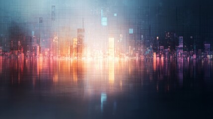 Obraz premium cityscape illuminated with light.