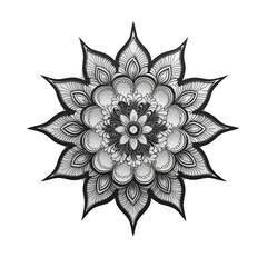 Elegant Black and White Mandala Design – Intricate Mehndi Art Pattern