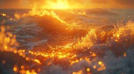 Fototapeta premium Ocean waves crashing against coastline with visible erosion environmental change captured naturally photorealistic water texture soft sunset light
