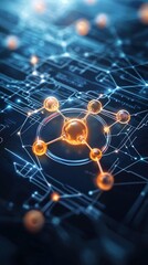 Abstract Technology Background with Molecular Structure and Connections