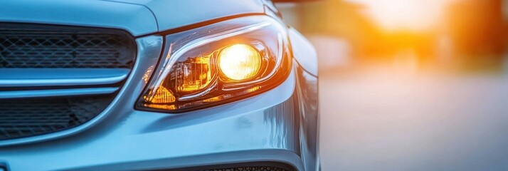 Fototapeta premium Close-up of a car headlight