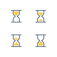 Hourglass icon set. Sandglass vector icons. Time, Clock icon. 