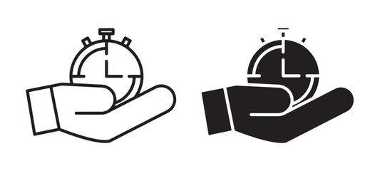 Hand Holding a Stopwatch: Time Management Icon