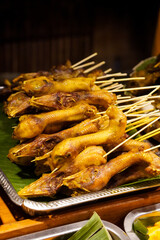 Assorted Indonesian satay, captured on April 8, 2025. Grilled skewered meats served with traditional sauces, offering rich and authentic flavors