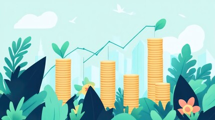 Finance chart showed a significant increase in stock market profits, driven by higher interest rates and steady growth in money investments. finance, growth, increase, interest, money, profit, stock