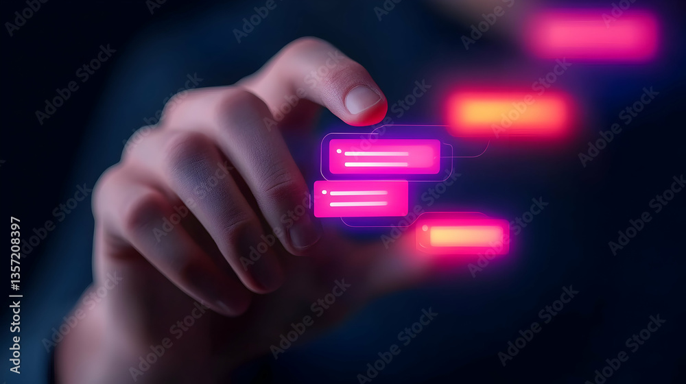 Canvas Prints hand interacting with glowing digital interface, abstract ai business concept