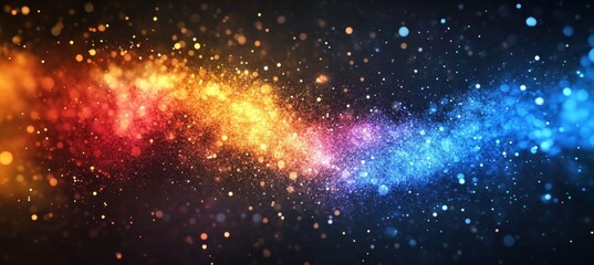 Fototapeta premium Abstract Background with Swirling Colorful Particles, Light and Energy on a Dark Background